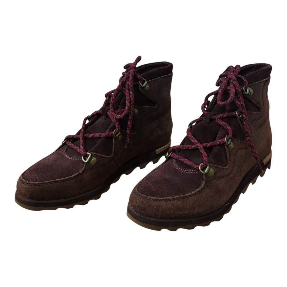 SOREL Women's Sneakchic Alpine Boots Size 10 Lace Up Redwood Suede